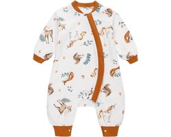Slaapzak met Voeten en Lange Mouwen voor Baby en Kind - 1.0 TOG Katoen - Unisex Orange