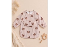 Slabbetje met lange mouwen en opvangvak – Teddy Bear – 12-36 maanden