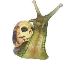 Slak met Doodshoofd Schelp - 13CM - Skull - Decoratief Beeld - Tuinbeeld - Tuin