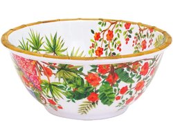 Slakom Melamine - Dienblad Kom - Tafel Presentatie - Onbreekbaar Zuiver Melamine - 25 cm - Koraalrood Groen