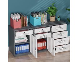 Slanke Afsluitbare 4-Laden Metalen Archiefkast voor Thuiskantoor en Kantoor | Verticale Stalen Opbergkast Onder Bureau voor A4, Legal en Brievenformaten | Duurzaam en Veilig