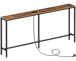 Slanke console tafel met oplaadstation - Landelijke stijl bijzettafel