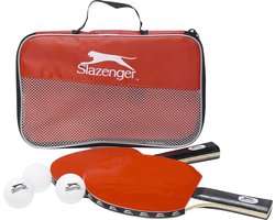 Slazenger Tafeltennis Set 6-Delig - met 4 Pingpongballen en 2 Tafeltennisbatjes - Pingpongset met Opbergtas