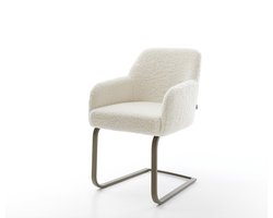 Sledestoel Greg-Flex sledemodel vlak afwerking met titanium teddy beige pocketveer kern