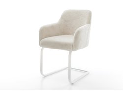 Sledestoel Greg-Flex sledemodel vlak wit pluchen crème-wit pocketveer kern