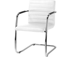 Sledestoel vergaderstoel Design 1878-wit-leatherlook