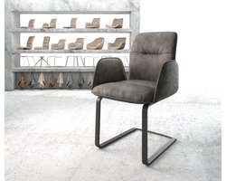 Sledestoel Vinja-Flex sledemodel vlak zwart microvelours antraciet vintage