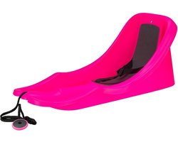 Slee met rugleuning en 3-punts gordel - Plastic slee voor Baby & Peuter - Baby Rider roze