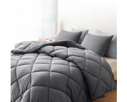 Sleep Comfy - Deluxe 2-in-1 Herfst Dekbed - 140x200 cm - Smoked Pearl - met Kussensloop 60x70 cm - Dekbed zonder overtrek - Ademend & Anti Allergie - Hoesloos Dekbed - Stijl, Comfort en Innovatie voor Elke Dag & Nacht - Camping & In de Caravan
