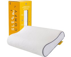 Sleep Comfy - Neksteun Traagschuim Serie - Hoofdkussen - 30 dagen Proefslapen - Traagschuim Hoofdkussen - Hoofdkussen Slaapkamer - Orthopedisch - Ergonomisch - Anti Nekklachten - Neksteun Visco Pillow | 60x40x11/9 cm