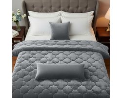 Sleep Comfy - Velura Series Dekbed - 140x200 cm | Grijs - Dekbed zonder overtrek - Ademend & Anti Allergie - Hoesloos Dekbed | Stijl, Comfort en Innovatie voor Elke Dag & Nacht | Camping & In de Caravan