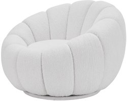 Sleepking - Fauteuil / Draaifauteuil Beaumont - 100% linnen Bouclé - Wit