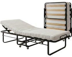 Sleepking - Opklapbed Sarah - 1 Persoons Logeerbed 90x200 - Vouwbed Met beschermhoes - Verstelbaar hoofdeinde