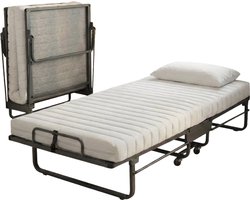 Sleepking - Opklapbed Sofia - Vouwbed met Spiraalbodem - Logeerbed 1 Persoons 90x200 - Met beschermhoes - Dagelijks te gebruiken