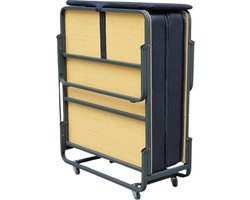 Sleepking - Opklapbed / Vouwbed / Logeerbed - Bino - 90x200 - 1 Persoons - 15cm dik pocketvering matras - incl. beschermhoes - Dagelijks te gebruiken