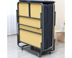 Sleepking - Plooibed / Vouwbed - Bino - 90x200 - Zwart - 15cm dik pocketvering matras - incl. beschermhoes - Dagelijks te gebruiken