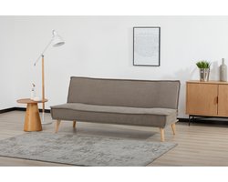 Sleepking - Slaapbank / Sofa Bed - Irsa - Licht Koffie kleur - Houten Design Poten