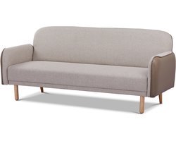 Sleepking - Slaapbank / Sofa Bed - Junta - Zacht Luxe Zandkleur - Houten Design Poten