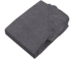 Sleepling 140 x 200 cm hoeslaken van fijn flanel | katoenen laken met rondom elastiek | voor matrassen tot 23 cm hoog | Made in Germany | wasbaar op 60 graden | donkergrijs