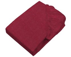 Sleepling 140 x 200 cm hoeslaken van fijn flanel | katoenen laken met rondom elastiek | voor matrassen tot 23 cm hoog | Made in Germany | wasbaar op 60 graden | donkerrood