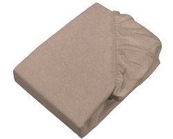 Sleepling 140 x 200 cm hoeslaken van fijn flanel | katoenen laken met rondom elastiek | voor matrassen tot 23 cm hoog | Made in Germany | wasbaar op 60 graden | beige