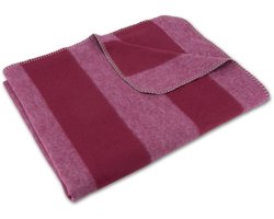 Sleepling 150 x 200 cm plaid | knuffel deken | sofa- of woondeken | van katoenmix | wasbaar op 30 graden | Made in Germany | bordeaux gestreept