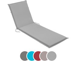 sleepling 190 x 58 cm ligbedkussen | kussen voor tuinligbed | met bevestigingsbanden | Made in EU | afneembare hoes van polyester, wasbaar op 30 graden | zilver