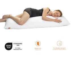 sleepling 40 x 145 cm zijslaper kussen | body pillow | lang kussen met hoes van 100% zachte microvezel | slaapkussen voor zijslapers | 60 graden wasbaar