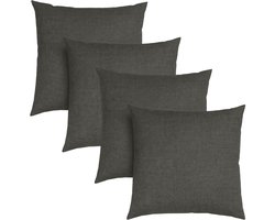 sleepling 40 x 40 cm sierkussenset | 4-delig | kussens van robuuste meubelstof | kussens voor bank, sofa, bed, terras of balkon | Made in EU | wasbaar op 30 graden | donkergrijs