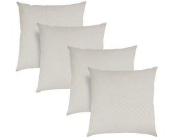 sleepling 40 x 40 cm sierkussenset | 4-delig | kussens van robuuste meubelstof | kussens voor bank, sofa, bed, terras of balkon | Made in EU | wasbaar op 30 graden | beige
