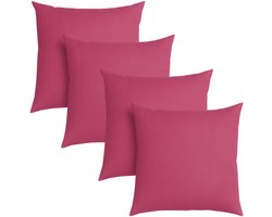 sleepling 40 x 40 cm sierkussenset | 4-delig | kussens van robuuste meubelstof | kussens voor bank, sofa, bed, terras of balkon | Made in EU | wasbaar op 30 graden | roze