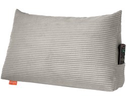 sleepling 70 x 40 x 20 cm rugkussen corduroy look, wigkussen voor bed en bank, lendenkussen, driehoekig leeskussen, kussen met afneembare wasbare hoes, zijvak, steengrijs