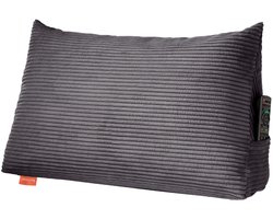 sleepling 70 x 40 x 20 cm rugkussen corduroy look, wigkussen voor bed en bank, lendenkussen, driehoekig leeskussen, kussen met afneembare wasbare hoes, zijvak, donkergrijs