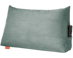 sleepling 70 x 40 x 20 cm rugkussen corduroy look, wigkussen voor bed en bank, lendenkussen, driehoekig leeskussen, kussen met afneembare wasbare hoes, zijvak, turquoise