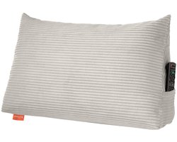 sleepling 70 x 40 x 20 cm rugkussen corduroy look, wigkussen voor bed en bank, lendenkussen, driehoekig leeskussen, kussen met afneembare wasbare hoes, zijvak, beige