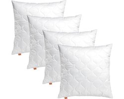 sleepling 80x80 cm kussen set van 4 Komfort 100 | hoes van 100% microvezel | vulling van 100% polyester | Ökotex | Made in EU | hoofdkussen wasbaar tot 60 graden