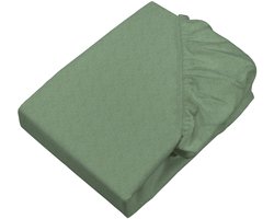 sleepling 90 x 200 cm hoeslaken van fijn flanel | katoenen laken met rondom elastiek | voor matrassen tot 23 cm hoog | Made in Germany | wasbaar op 60 graden | saliegroen