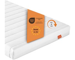 sleepling Basic 30 - wendematras 90x200 cm comfortschuim - matras met duo hardheidsgraad 2 en 3 - 11 cm hoogte - afneembare hoes - Made in EU - topkwaliteit - 90 x 200 x 11 cm - wit