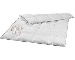 sleepling Donzen Dekbed - lichte zomerdeken dekbed donsdeken verendeken | 20% dons 80% veren (klasse 1, 300 gr.) | Benedendoorgang | 100% donsbatist | Gemaakt in de EU | Wasbaar 60 graden | 135 x 200 cm, wit