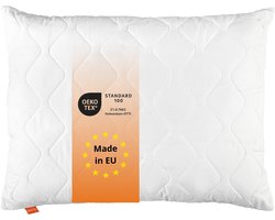 sleepling hoofdkussen 60x70 cm - kussen van microvezel - Hotelkwaliteit - Ergonomisch - geschikt voor mensen met allergieën - als slaapkussen, bankkussen of sierkussen - Made in EU, wit
