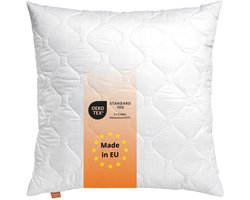 sleepling hoofdkussen 70x70 cm - kussen van microvezel - Hotelkwaliteit - Ergonomisch - geschikt voor mensen met allergieën - als slaapkussen, bankkussen of sierkussen - Made in EU, wit