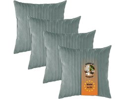 sleepling sierkussenset van 2 - 40x40 cm kussen – bankkussen van robuuste meubelstof - incl. hoes en vulling - als decoratiekussen, sierkussen of couchkussen - kussenset - Made in EU - 40 x 40 cm - cord - turquoise