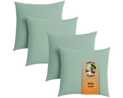 sleepling sierkussenset van 4 - 40x40 cm kussen – bankkussen van robuuste meubelstof - incl. hoes en vulling - als decoratiekussen, sierkussen of couchkussen - kussenset - Made in EU - 40 x 40 cm - turquoise