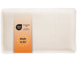 sleepling visco reiskussen - klein hoofdkussen 25x42 cm - hoogte 10 cm - als orthopedisch kussen, ergonomisch nekkussen of memory foam kussen - hoes met aloë vera afwerking - Made in EU - 25 x 42 x 10 cm - wit