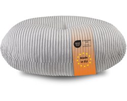 sleepling vloerkussen - kussen 105 cm in cord-look - als zitkussen, meditatiekussen of yogakussen voor op de vloer - hoogwaardige meubelstof van polyester - Made in EU - grijs