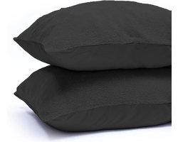 Sleeps Zachte Teddy Kussenslopen Antraciet 60x70 cm - 2 Stuks - Teddy zacht