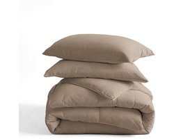 Sleeptime 2 in 1 Dekbed - Dekbed zonder Overtrek Inclusief Kussenslopen - 200x200 - Taupe
