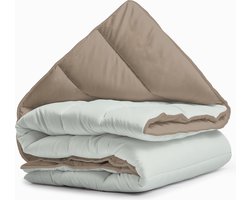 Sleeptime 2 in 1 Omkeerbare Dekbed - Dekbed zonder Overtrek - 240x200 - Taupe/Grijs