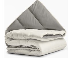 Sleeptime 2 in 1 Omkeerbare Dekbed - Dekbed zonder Overtrek + Gratis Kussenslopen - 200x200 - Creme/Kaki