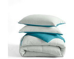 Sleeptime 2 in 1 Omkeerbare Dekbed - Dekbed zonder Overtrek + Gratis Kussenslopen - 200x200 - Grijs/Indigo